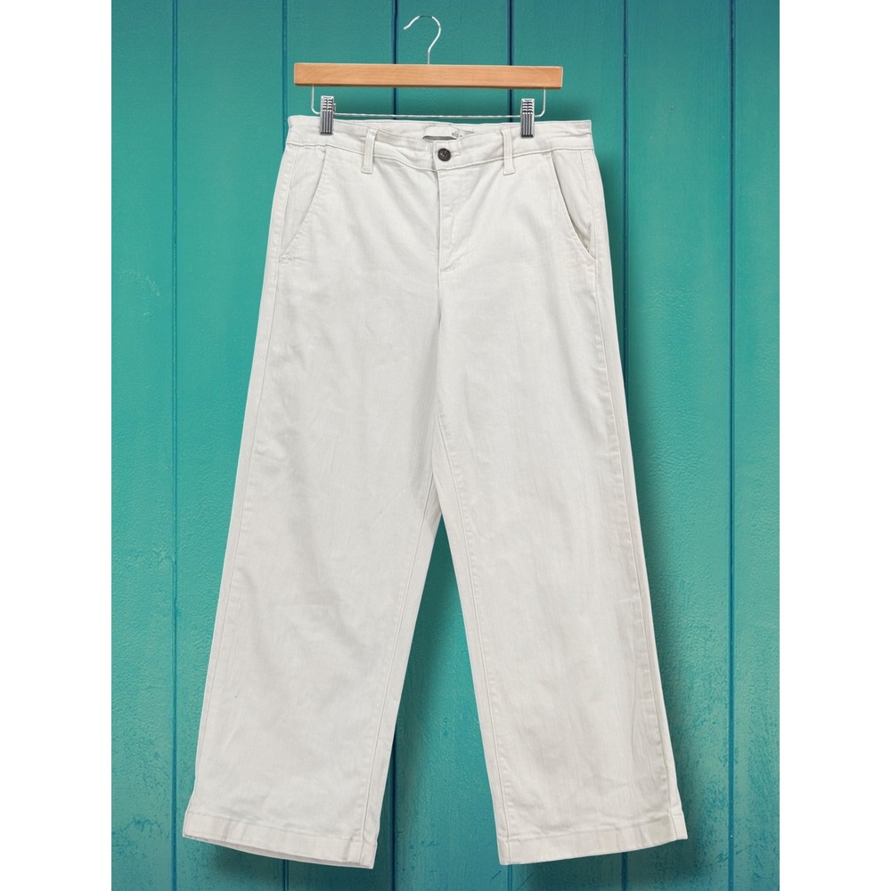 Ella Moss Wide Leg White Denim High Rise Trousers Pants Size 29